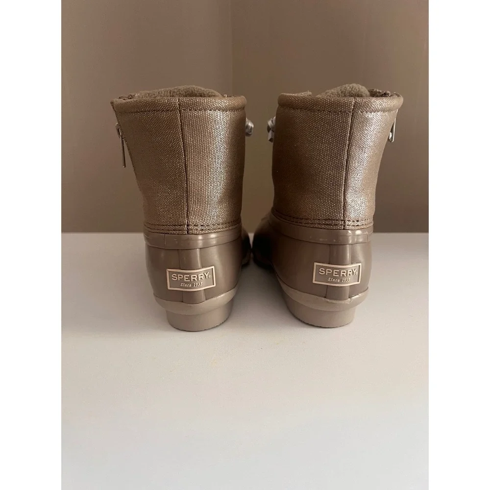 Sperry Duck Boots Women's Size‎ 5 Tan Waterproof Rain Snow Ankle Boots Lace Up